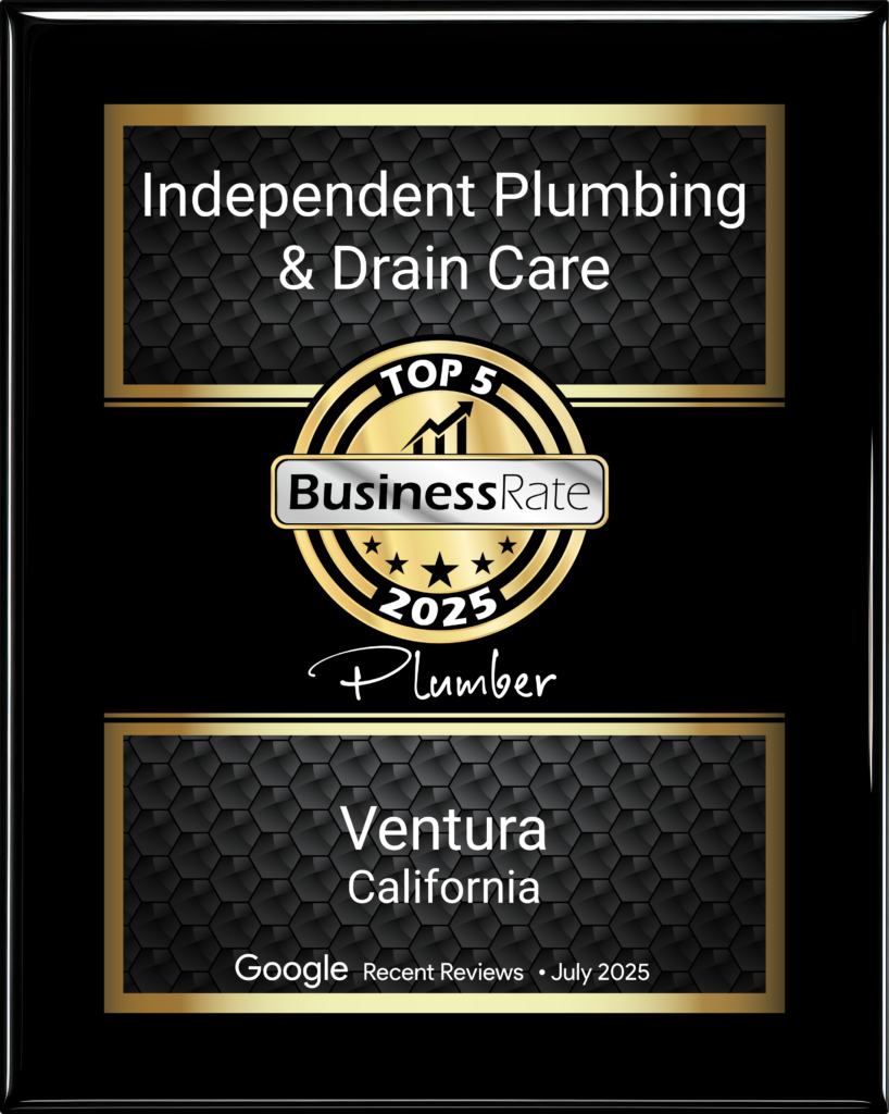 Independent Plumbing and Drain Care Top 5 BusinessRate plumber award for Ventura California